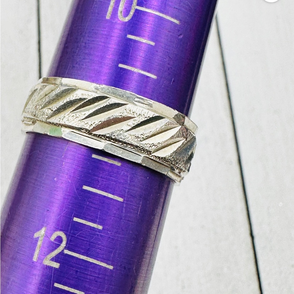 925 diamond etched men’s bands ring (353)